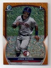 2023 Bowman Chrome Prospects Orange Shimmer Refractors Jorge Burgos 1st 5/25