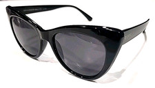 Diff Eyewear Black Cat Eyes Gray Polarized Oversized Sunglasses 54-18 140 Read