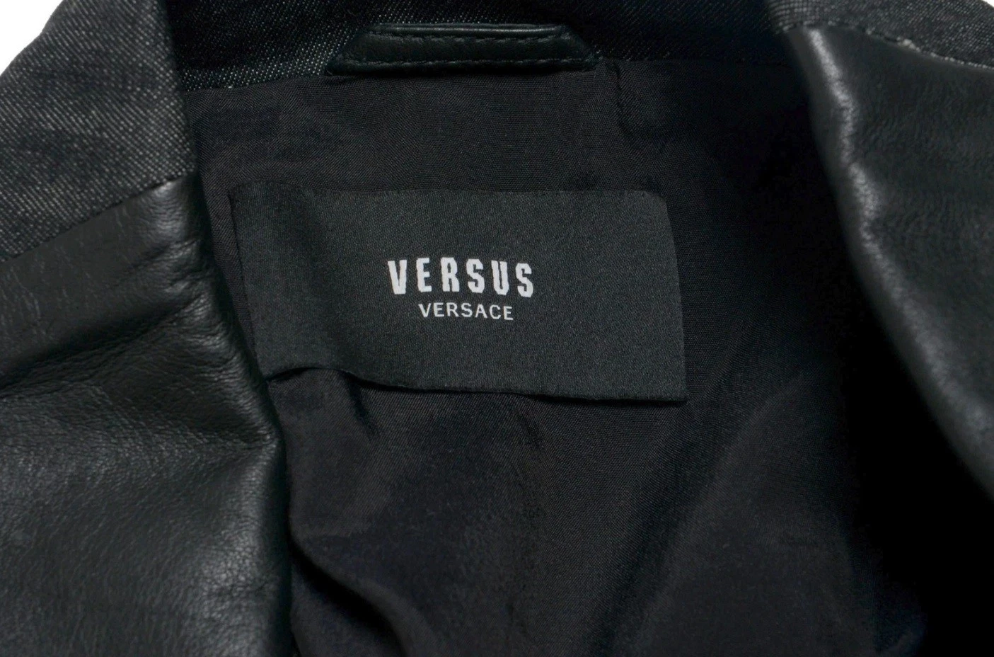 Versace Versus Men's Leather Zip Up Bomber Jacket US S IT 48 - product detail image 7