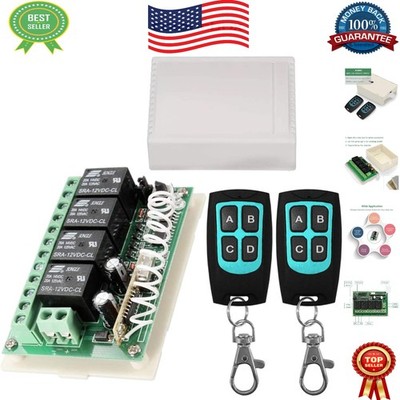20 Amps 12V Wireless Remote Switch Kit - 4 Channel 433Mhz Relay for DIY Projects