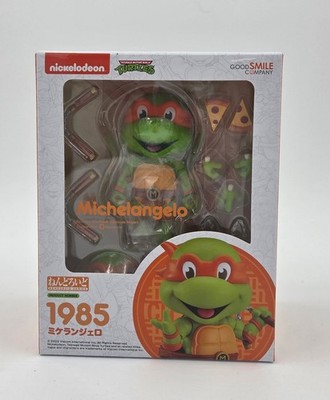 Good Smile Nendoroid Michelangelo 1985 TMNT Figure with Weapons & Pizza, New