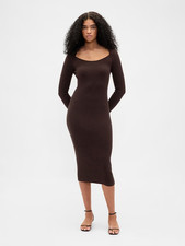 Women's CashSoft Rib Midi Sweater Dress