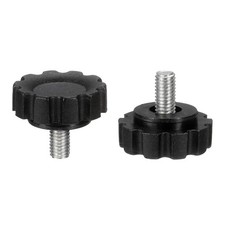 2 pcs threaded knobs M5 x 10mm for manual clamping black