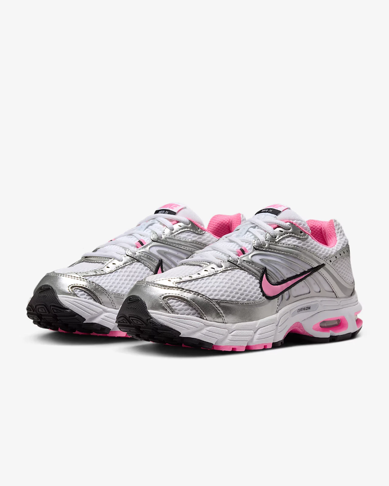 HQ2056-101 Nike Air Max Moto 2K White Metallic Silver Black Pink Spell (Women's)