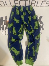 Boys Blue/Green Sz M Minecraft Pajama Bottoms