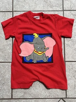 RARE Vintage 90s Disney Store Dumbo Romper Jumpsuit Baby 24 Months AOP - Photo 1/4