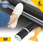 4PCS For Universal 5D Carbon Fiber Car Door Sill Sticker Protector Accessories