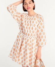 J. Crew Smocked Waist Mini Dress in Gathered Floral Block Print Size S