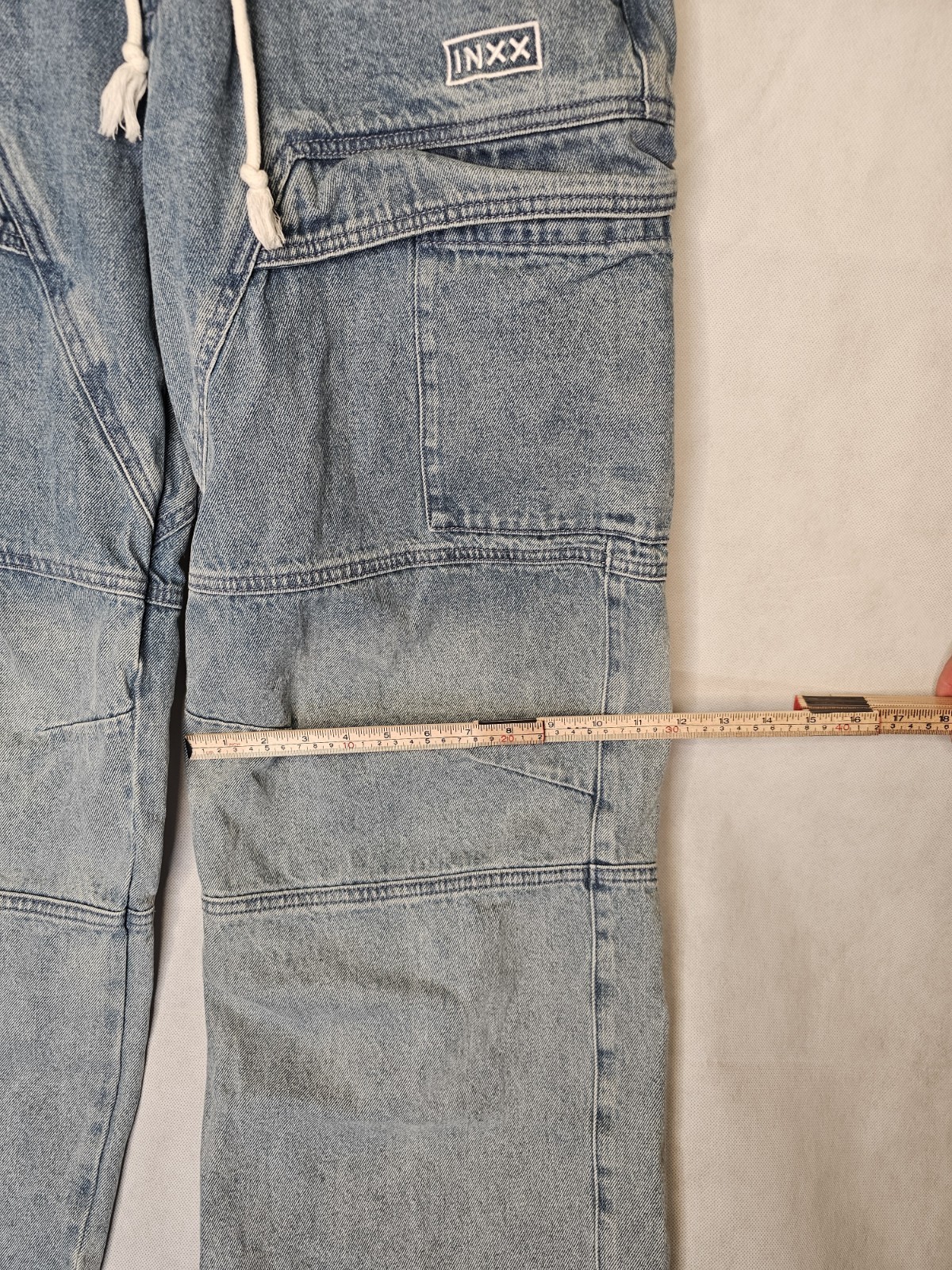 INXX  Patchwork  baggy jeans Drawstring Elastic W… - image 6