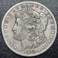 1879-CC Morgan Silver Dollar $1 VF Details Very Fine Nice Rare Key Date Coin