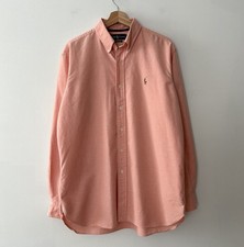 VTG 90s Polo Ralph Lauren Long Sleeve Button Up Shirt Oxford Pink Mens Large
