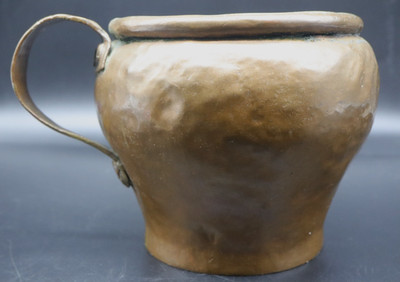18thC Copper Tankard Dovetailed Colonial Mug Maker Marked c.1780 Antique