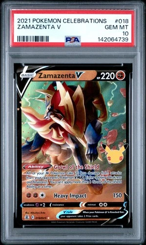 142064739 Zamazenta V 2021 Pokemon Sword & Shield Celebrations #018 PSA 10