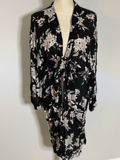 Spiritual Gangster Maya Black Floral Print Kimono One Size