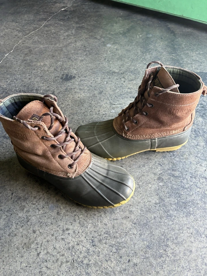 Botas de pato pelirrojas para hombre con cordones, marrón, tobillo, aislantes talla 9M impermeables Foto 2 de 4