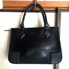 Jean Paul GAULTIER Leather Handbag Black Vintage Archive Logo Bag Japan Rare