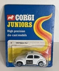 Vintage Corgi Juniors Whizzwheels VW 1300 Police Beetle Bug Car On Sealed Card