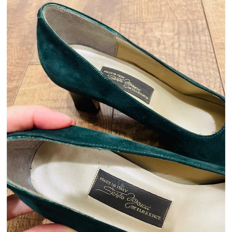 Zapatos de salón de terciopelo Sesto Meucci clásicos tacón alto punta puntiaguda hechos en Italia 7 Foto 2 de 4