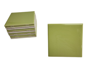 Lime Green Ceramic Tile 4.25 inch Subway Shower Kitchen Mid Century Modern Retro