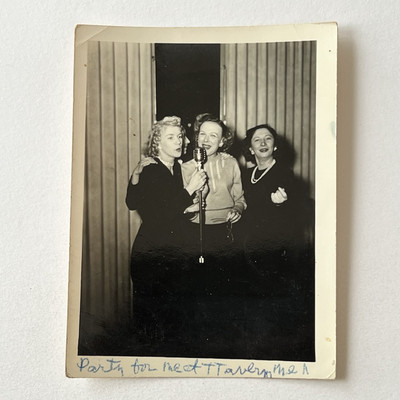 Vintage Snapshot Photograph Beautiful Happy Smiling Singing Women at Party