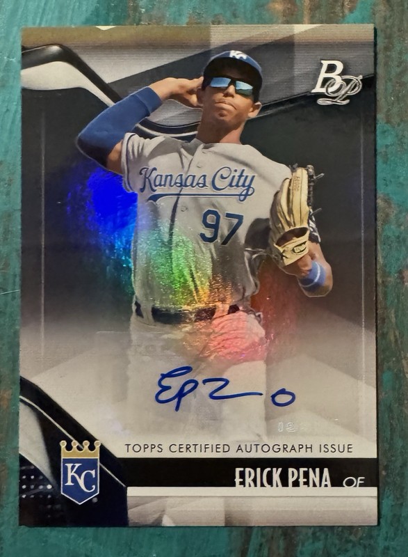 2021 BOWMAN PLATINUM #TOP-58 ERICK PENA TOP PROSPECTS AUTO KC Royals