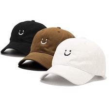 Umeepar 3 Pack Smile Face Cotton Baseball Cap Adjustable Low Profile Unstruct...