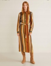 Mango Jaquelin Striped Midi Dress Size Small NWT Work Everyday Chic