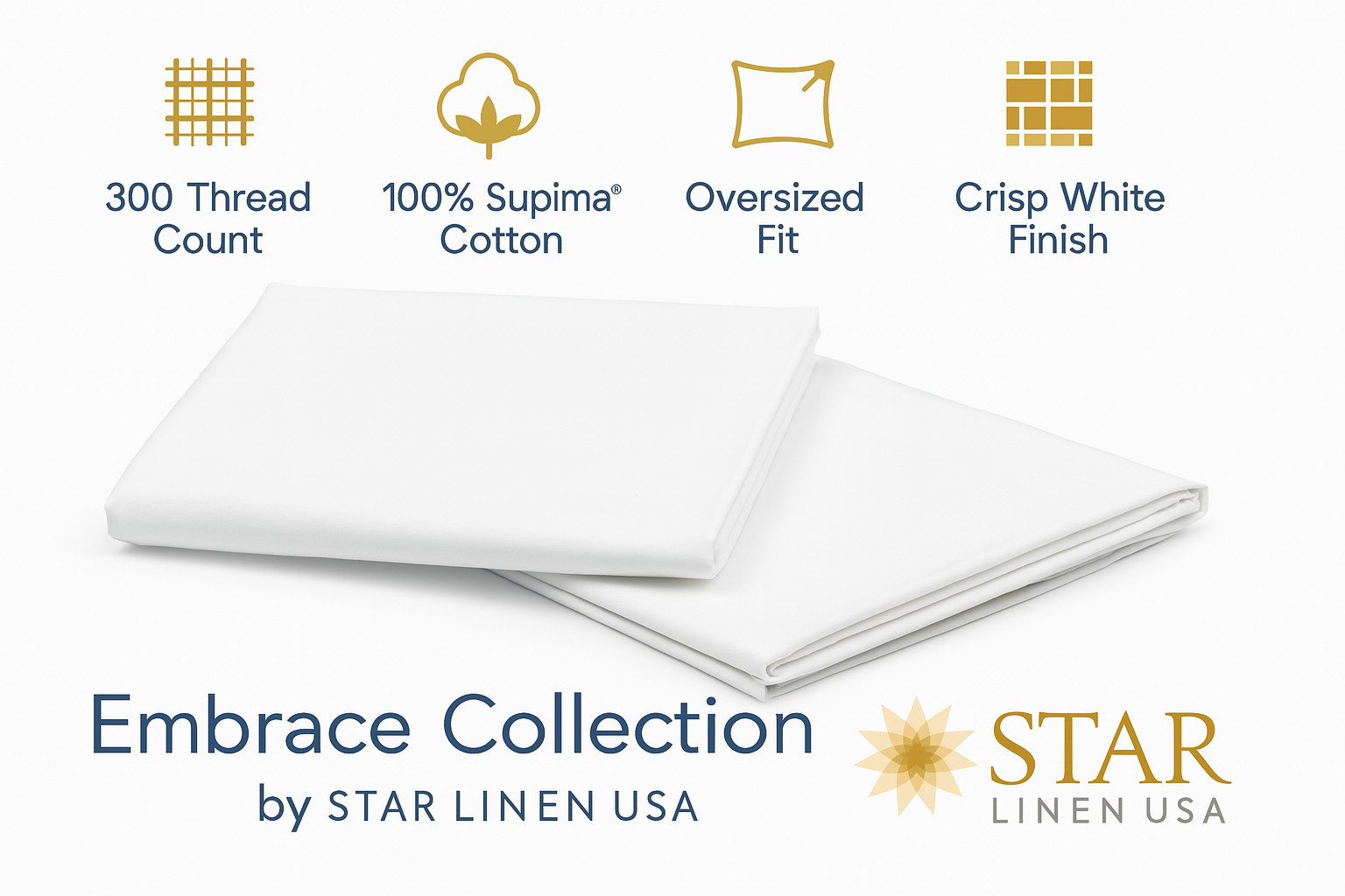 100% Cotton Pillowcases Embrace Collection Supima Cotton Hot