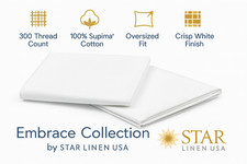 100 Cotton Pillowcases Embrace Collection Supima Cotton Hotel Bedding White