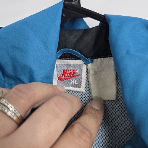 VTG 80s Nike Colorblock Windbreaker 1/4 Zip Black Teal Purple Unisex Adult XL - Bild 4 von 6