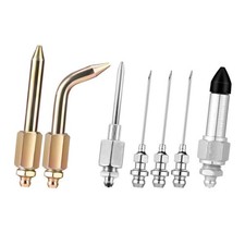 Grease Needle Nozzle Set 7pcs with Bent Tip Straight Nozzle and Rubber Adapter
