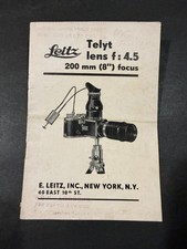 1936 Leitz Telyt Lens F:45 200mm Brochure