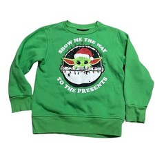 Star Wars Grogu Mandalorian Kids Christmas Sweatshirt Size Small 6/8