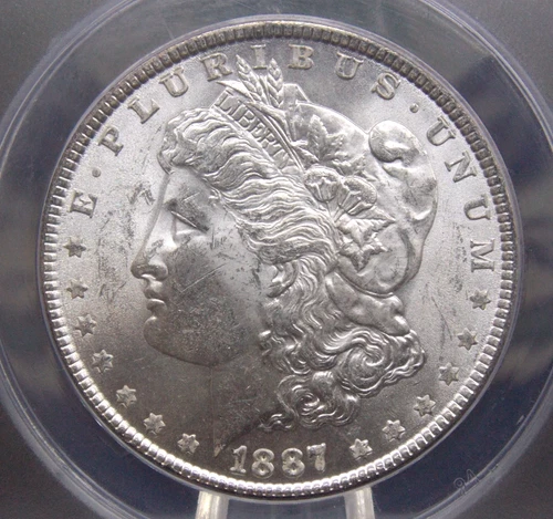 1887 "P" Morgan SILVER Dollar $1 ANACS MS62 #708 Unc Uncirculated ECC&C, Inc.