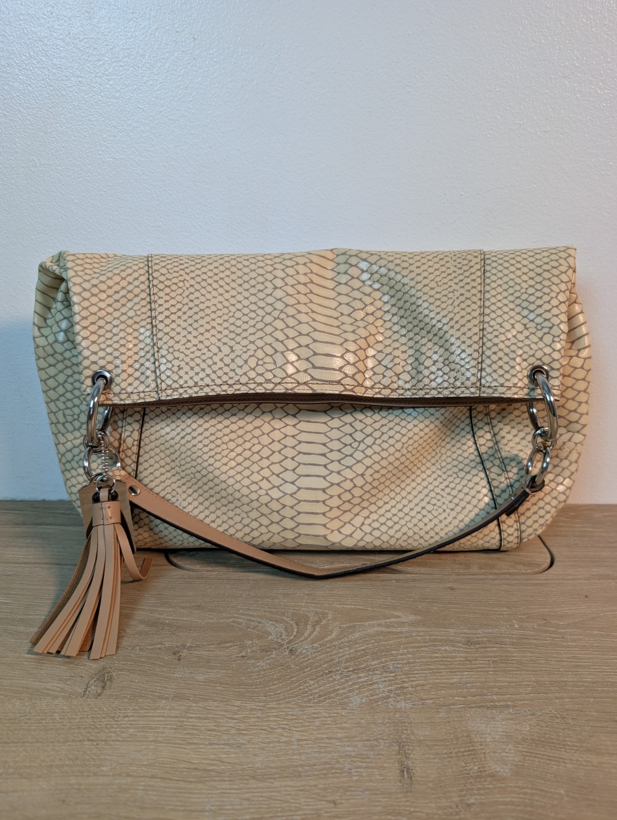 Coach Cream Park Python Embossed Leather Hobo F24… - image 4