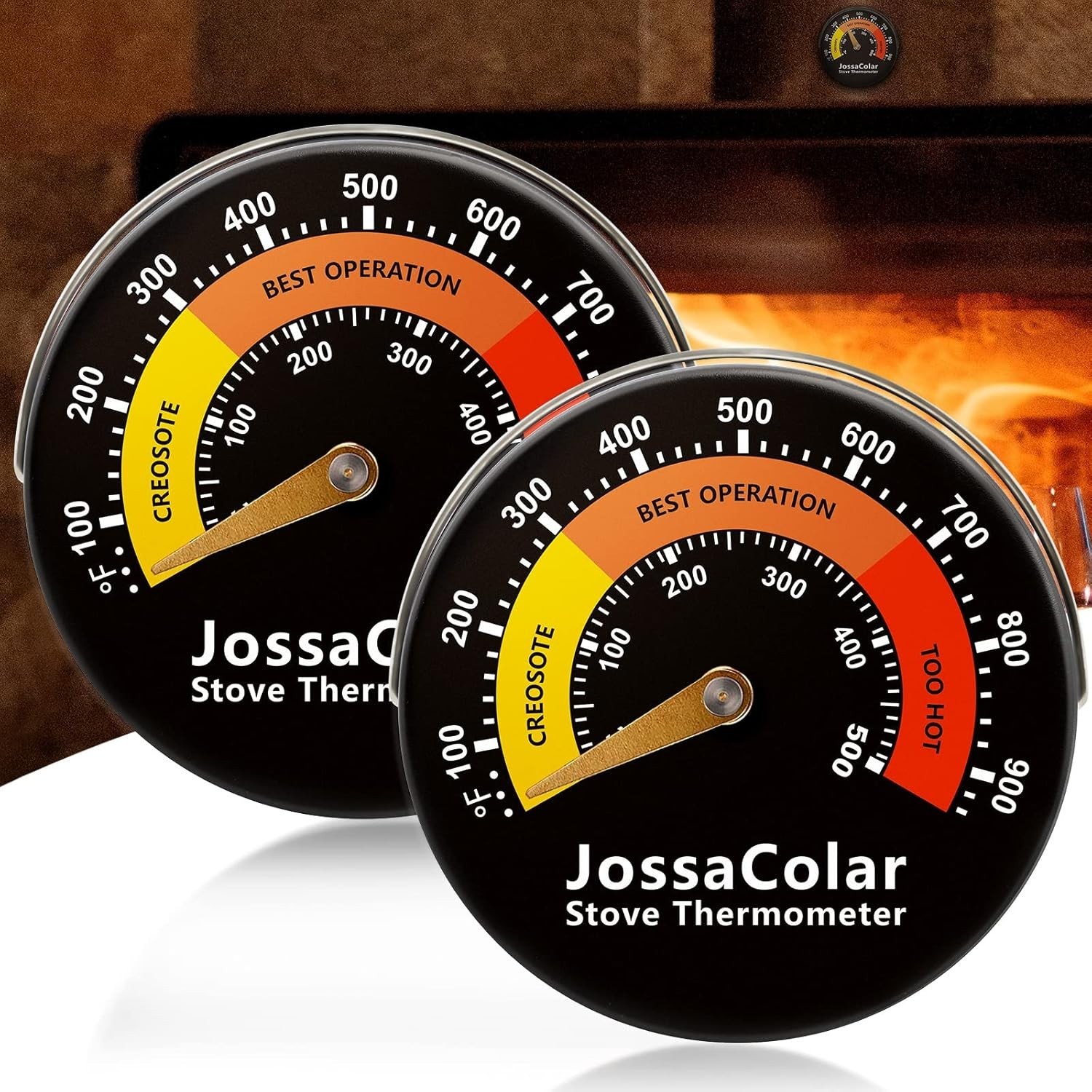 Wood Stove Thermometer Magnetic Stove Pipe Thermometers Fireplace Temperature