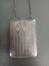 1920's Sterling Silver Ladies Coin Purse w/Chain W/Compartments 75 Grams .925