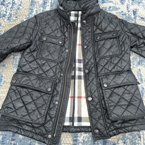 Authentic Burberry Quilted Jacket Black KIDS size 10Y - Picture 2 of 12