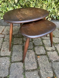 Ercol Vintage Nest of 2 Pebble Tables