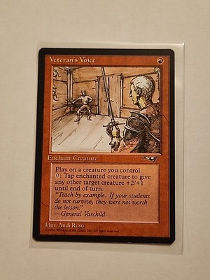 Veteran's Voice (B) - Alliances - MTG Magic - Common - Red Enchant Creature