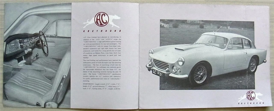AC GREYHOUND Car Sales Brochure 1961-62 - Image 2 of 4