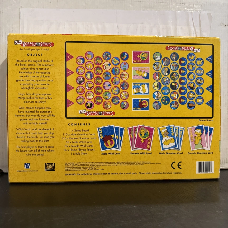 2003 The Simpson’s Battle Of The Sexes Family Board Game Complete Board Game - Image 2 of 4