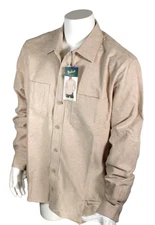 NWT WOOLRICH Chamois Men's Size Large 42-44" Tan 100% Cotton Long Sleeve Shirt