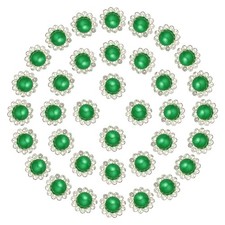 12mm Sunflower Pearl Sew on Rhinestones 200 Pcs for Bedazzling, Green