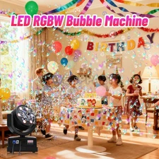 PAIDUN RGBW Shake Head Bubble Blower Maker Machine Wedding Event Church Theater