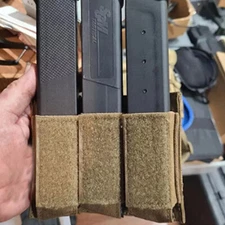 Tactical Molle Triple Magazine Pouch 9mm .40 .45 Pistol Mag Pouch Ammo Holster