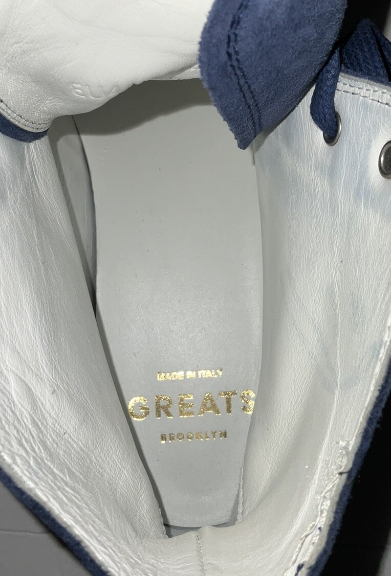 GREATS Brooklyn Men’s 11.5 The Reign High Distressed Navy Limited Edition Shoes image 8
