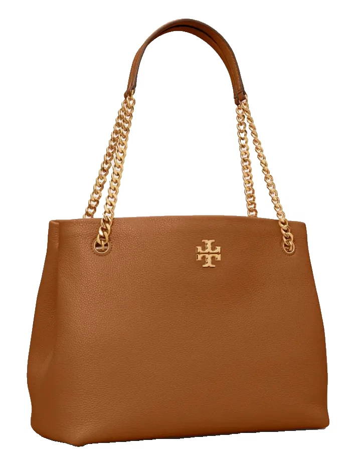 Tory burch britten tote in brown, Luxury, Bags & Wallets on Carousell