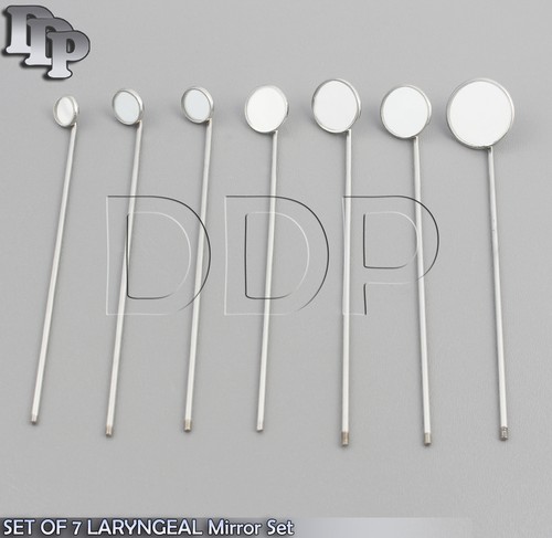 JUEGO DE 7 ESPEJOS DENTALES HIGIÉNICOS LARÍNGEOS HERVIBLES CON ASA #0,1,2,3,4,5,6 - Imagen 2 de 3