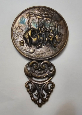 Vintage Hans Jensen Denmark Silver Plated Purse Hand Mirror